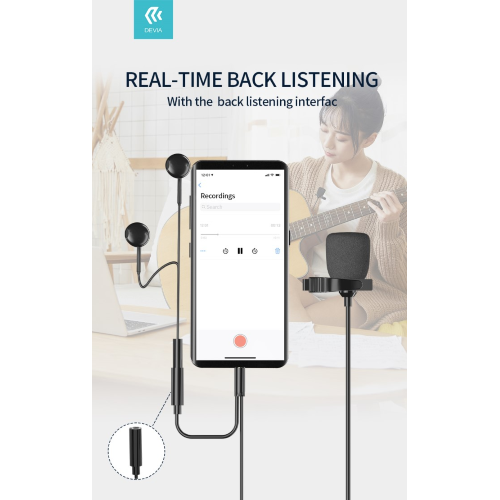 MICROFONO PER SMARTPHONE A FILO CON CONNETTORE JACK 3,5MM