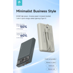 POWER BANK 10.000 MAH CON DUE CAVI 22,5W CARICA RAPIDA AVORIO