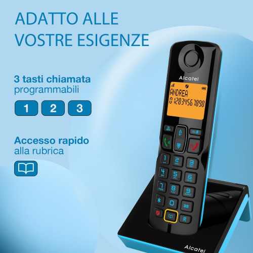ALCATEL S280 - Telefono Fisso Cordless DECT - Design Compatto