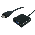 ADATTATORE HDMI-VGA M/F BK CON CAVO 0,15MT