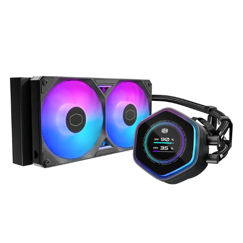 COOLER MASTER DISSIPATORE A LIQUIDO ATMOS II, 2X120MM ARGB, KIT LCD INCL, NERO