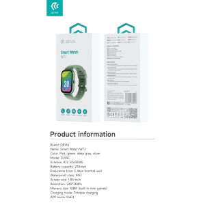 DEVIA SMART WATCH WT2 IP67 MODELLO ZL54C VERDE
