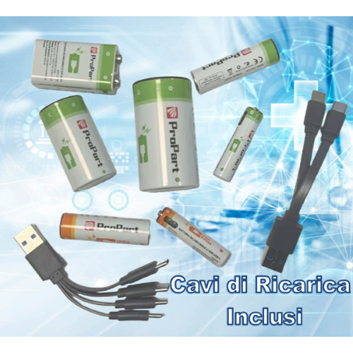 BATTERIE AA RICARICABILI USBC 1.5V 1250MAH - CONFEZIONE DA 4