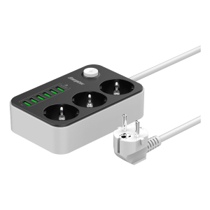 PRESA MULTIPLA ENERGIZER 3 SCHUKO + 6 USB A CON INTERRUTTORE