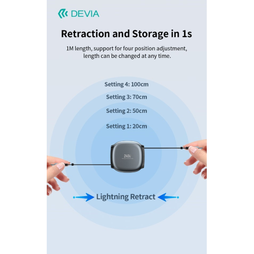 CAVO USB-C A USB-C PRO2 PD 240W ESTENSIBILE FAST CHARGE (1 MT)