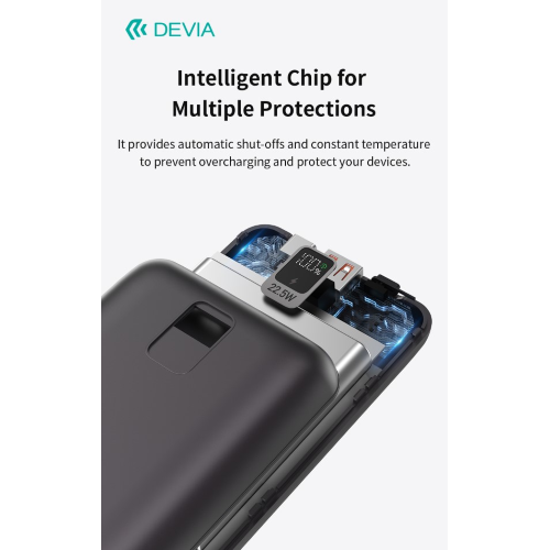MINI POWER BANK ULTRA4 DA 22,5 W CON 2 CAVI INTEGRATI 20000 MAH GRIGIO