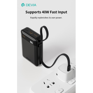 POWER BANK ULTRA4 PD 65W CON CAVO INTEGRATO E DISPLAY DIGITALE 20000MAH