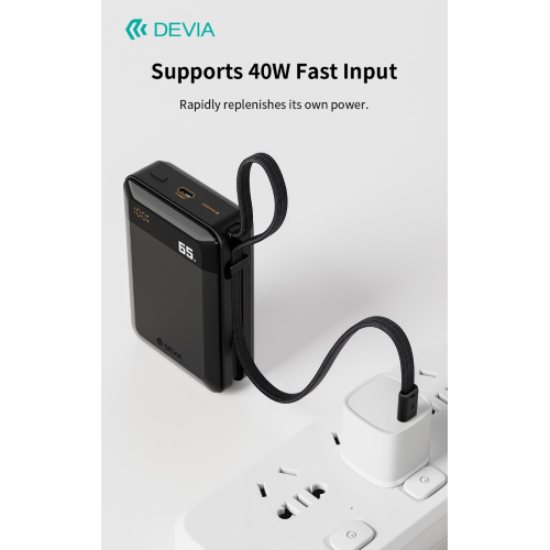 POWER BANK ULTRA4 PD 65W CON CAVO INTEGRATO E DISPLAY DIGITALE 20000MAH