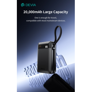 POWER BANK ULTRA4 PD 65W CON CAVO INTEGRATO E DISPLAY DIGITALE 20000MAH