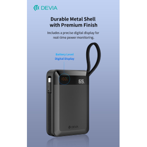POWER BANK ULTRA4 PD 65W CON CAVO INTEGRATO E DISPLAY DIGITALE 20000MAH