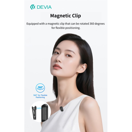 ULTRA2 DOPPIO MICROFONO WIRELESS CON RIDUZIONE RUMORE AI E CLIP MAGNETICA CONNESSIONE TIPO-C E LIGHTNING