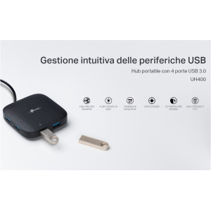 TP-Link Hub USB 4 porte USB 3.0 fino a 5 Gbps - UH400