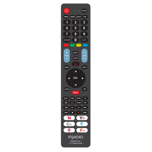 Telecomando dedicato 7 in 1 per TV LCD/LED SAMSUNG, LG, PHILIPS, SONY, PANASONIC, SHARP, TOSHIBA, Mod. IR-SMART 7IN1+