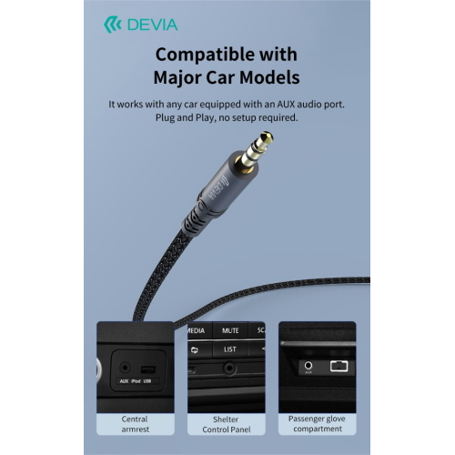 Cavo Audio da Lightning a Jack 3.5mm lunghezza 1 mt