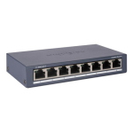 HIKVISION SWITCH 8 PORTE GIGABIT RJ45 PORTS, DESKTOP STEEL CASE UNMANAGED SWITCH