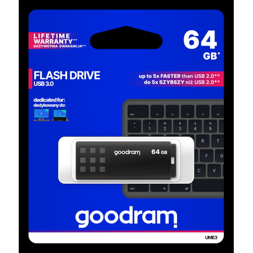 GoodRAM Pendrive 64GB BLACK USB 3.0 