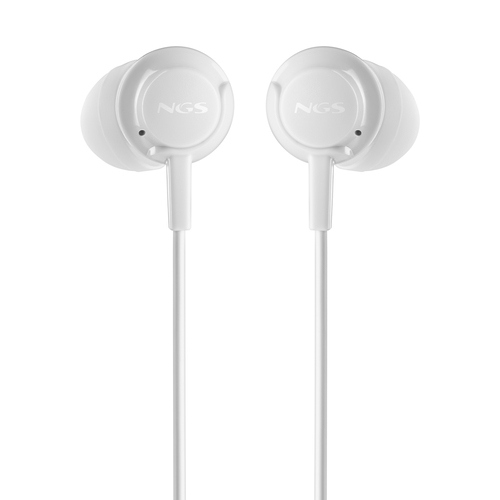 NGS CROSS STEP WHITE: AURICOLARI A BOTTONE CON MICROFONO E CONTROLLO DEL VOLUME. PULSANTE MULTIFUNZI