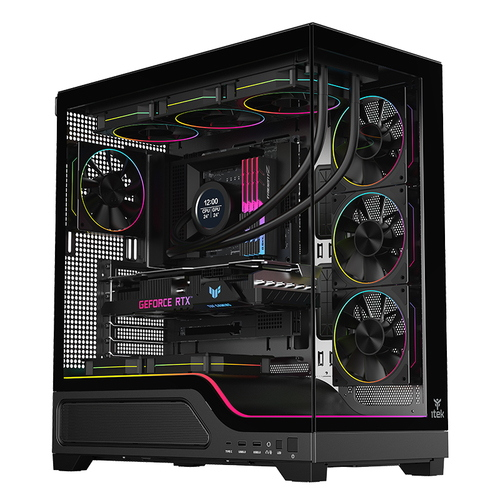 CASE SHOWBUI WAVE 82B GAMING TOWER ATX 4X12CM ARGB FAN 2XUSB3 TYPE-C DARKER TEMP GLASS SIDE FRON
