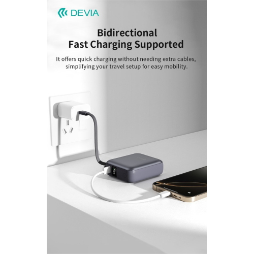 Power Bank Ultra1 carica rapida PD 35W 10.000 mAh con cavo Tipo-C