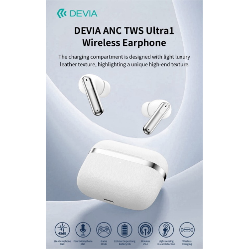 Auricolari carica wireless ANC TWS Ultra1 annullamento rumore esterno Bianchi