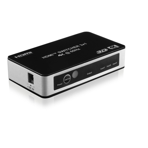 Switch 3x1 HDMI 2.0 18G 4k@60hz HDR, con telecomando IR