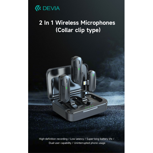 DOPPIO MICROFONO WIRELESS CON CONNESSIONE LIGHTNING APPLE