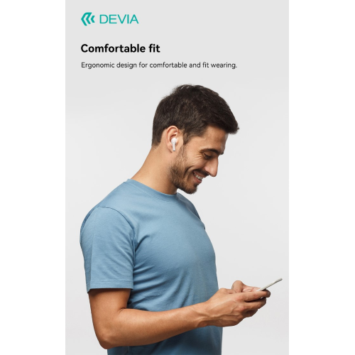 Auricolari Devia TWS-K1 Bluetooth 5.3 EM057 Bianchi