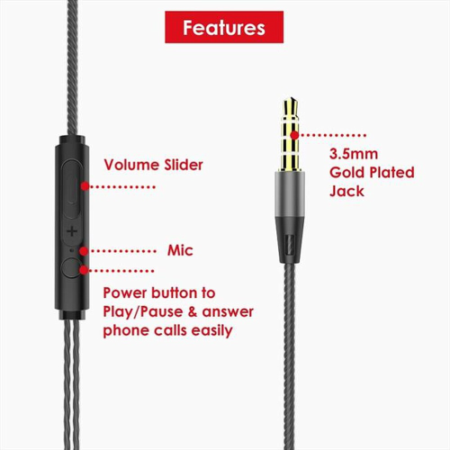 AURICOLARI CON MICROFONO LENOVO METAL EARBUDS BLACK
