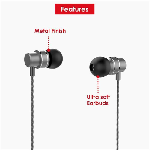 AURICOLARI CON MICROFONO LENOVO METAL EARBUDS BLACK