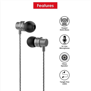 AURICOLARI CON MICROFONO LENOVO METAL EARBUDS BLACK