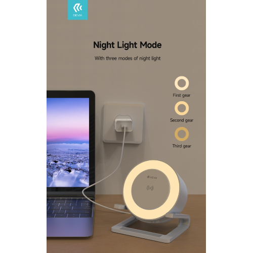 Supporto carica wireless luce RGB e cassa acustica bluetooth